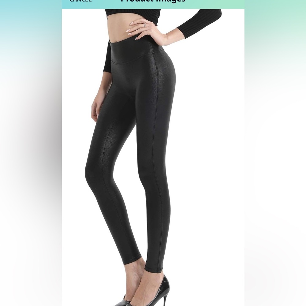 Retro Gong, faux leather leggings